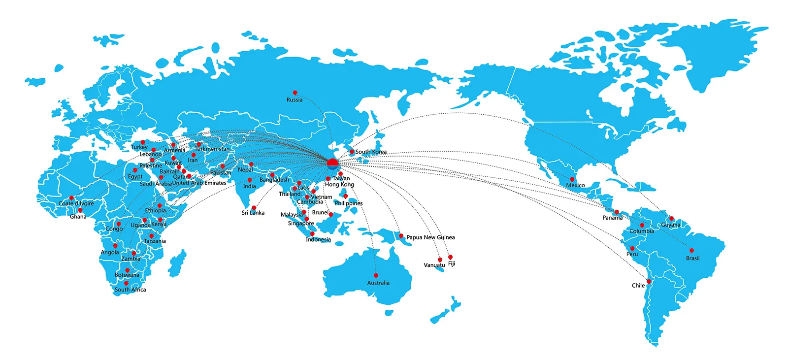Global sales network map